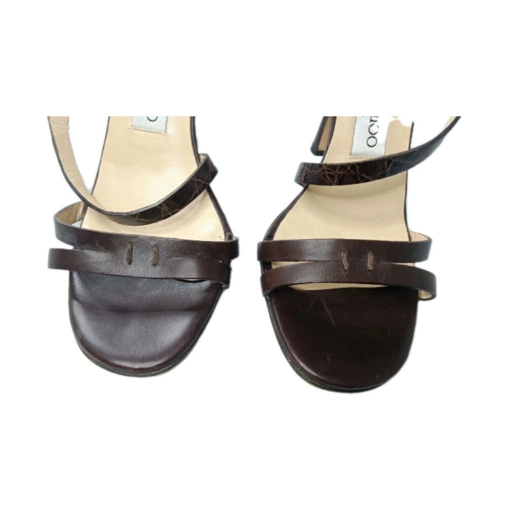Vintage Jimmy Choo Heeled Sandals Women's Size 36.5 Shoes Brown - Picture 7 of 12